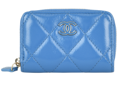 Chanel Wristlet Purse, Patent, Blue, 29913560(2019), 3*